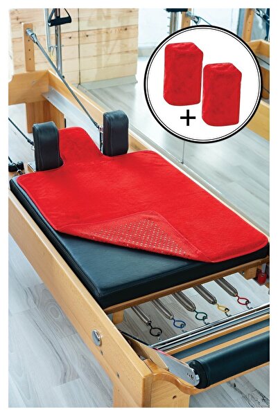 RAINBO Kırmızı Pilates Reformer Havlusu Omuzluk Kılıfı, Kaydırmaz Reformer Ma...