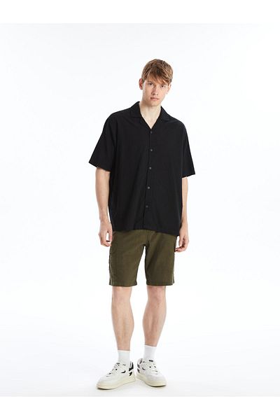 LC Waikiki Men's Gabardine Shirt - Regular Fit, Short Sleeve