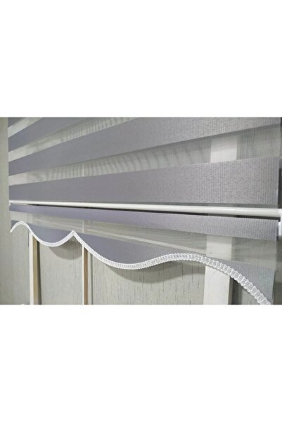 NetworkAvm ANTRASİT DÜZ ZEBRA STOR PERDE ETEK DİLİMLİ(ALÜMİNYUM KASA+ETEK DİL...