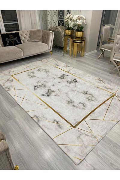 ALLGELSİN 12m2 Large size striped Carpet Cover - 300x400cm, WashaBle, Twelve square Meters