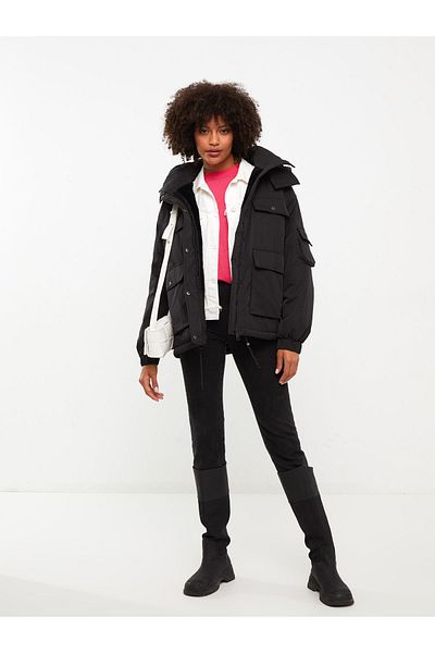 LC Waikiki Women's Plain Hooded Parka