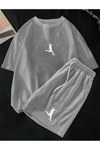 BETİLİNA Uniszex szürke 2 részes készlet - futballista nyomtatott