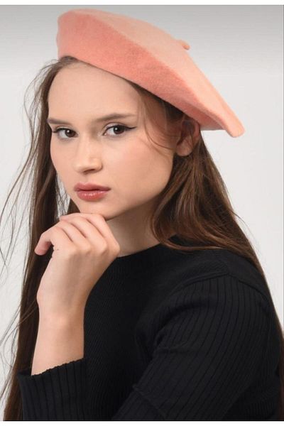 AYGÜN French Painter - Felt Beret Salmon