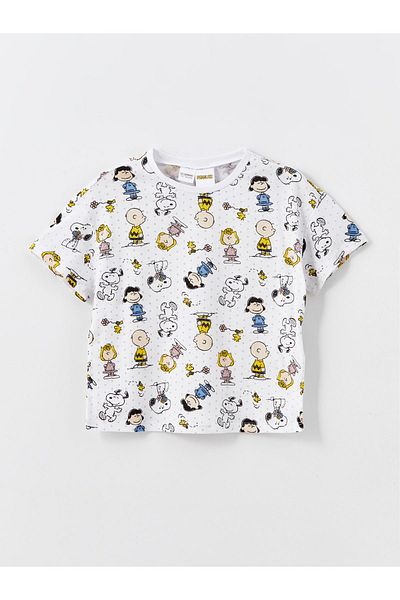 LC Waikiki Σετ πιτζάμες Snoopy Printed για κορίτσια με σορτς - Crew Neck, κοντομάνικο