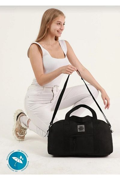 Serena Unisex Black Sports Bag - Travel Bag