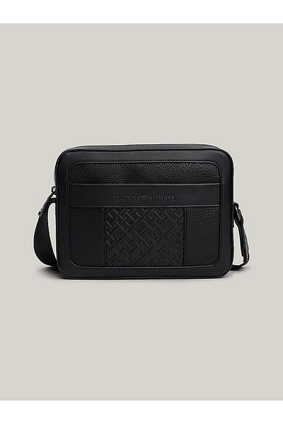 Tommy Hilfiger Tommy Hilfiger Black Textured Men Crossover Bag