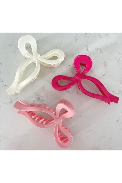 Monalisa Monallisa Kadın Pastel Tonlar Büyük Boy 3'Lü Fiyonk Mandal Toka Seti