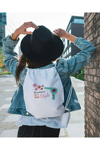 Fun Life حقيبة قماش مطرزة لمجفف الشعر