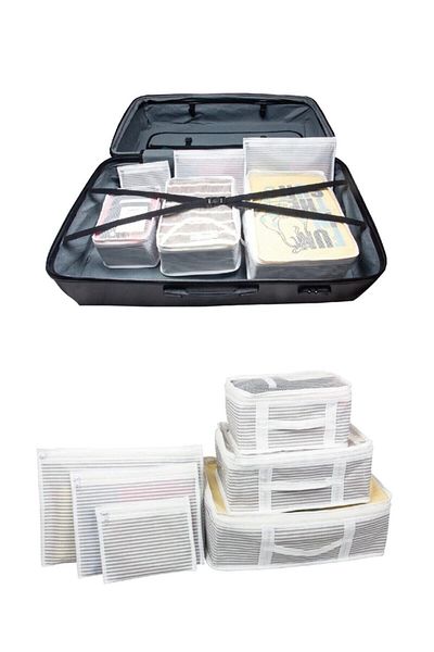 ALAS 6 Pieces Striped Std Suitcase Organizer - Classic