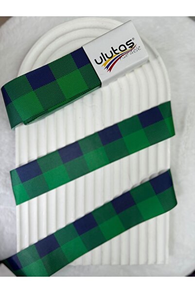 kalben accessories Kareli Transfer Baskı Desenli Grogren Kurdele & Renkli Gro...