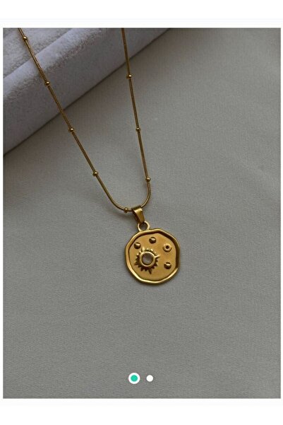 Çelik Gold Renk Kolye