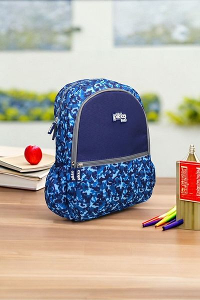 AGOÇANTA Navy Blue Boy's Camouflage Patterned School Bag