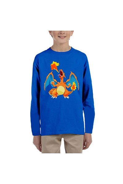 TakeTshirt Tricou pentru copii Pokemon Charizard cu mânecă lungă