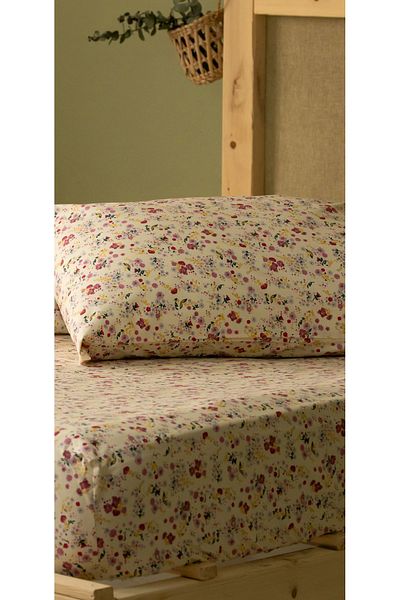 sutra 63 Wire Single 100% Cotton Sheet Set - 100X200+30 cm