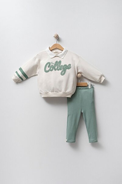 Jikko Baby طقم لباس ضيق للكلية مكون من قطعتين للفتيات الصغيرات - 9038