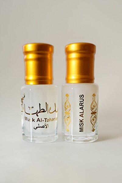 MUSK AL TAHARA Orijinal 2 Adet × 6ml (BEYAZ MİSK ALARUS MİSK)saf Alkolsüz Kon...