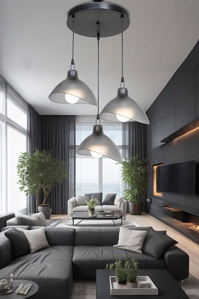 AG LightDesign Smoked Pendant Lamp Chandelier Bedroom Living Room Kitchen Corridor Lamp