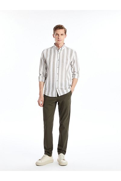 LC Waikiki Ανδρικό πουκάμισο ριγέ Slim Fit - Μακρυμάνικο