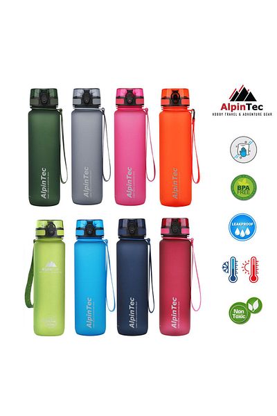 AlpinTec 28 cm Width Pink Tritan Water Bottle - 1000 ML