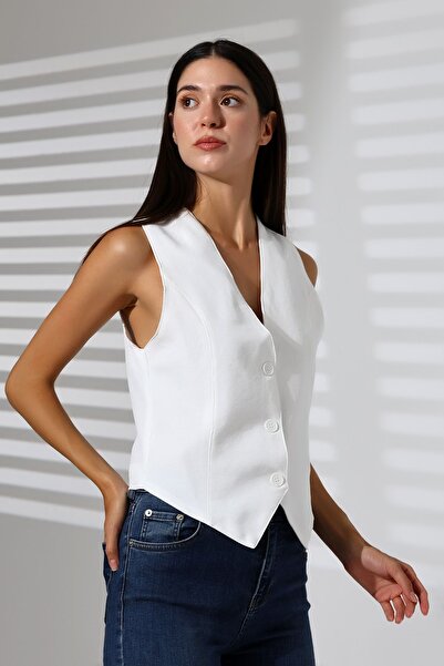 Butik Beyza Lined Linen Vest