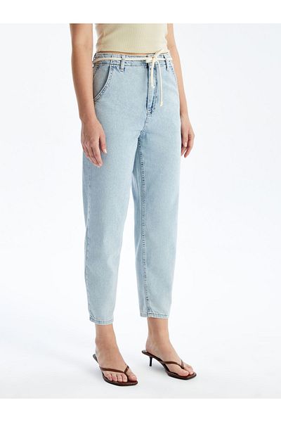 LC Waikiki Damen-Jeanshose mit Ballonbesatz