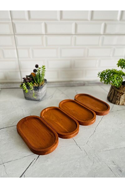 BTHGROUP 4 Pieces Wooden Serving Pot Oil Pot Tray - Breakfast Serving Board