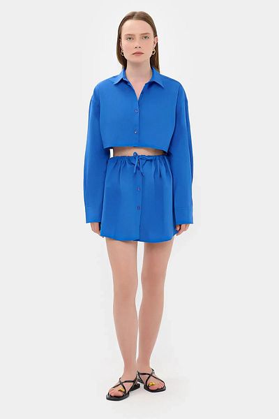 Hiccup Cămașă crop oversize cu mâneci largi