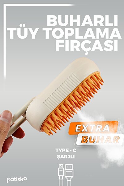 rkn Buharlı Kedi & Köpek Yıkama Fırçası Tarağı Yıkanabilir Yumuşak Silikon Ba...