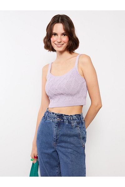 LC Waikiki Tricotaj de damă Crop - Guler pătrat și cu model