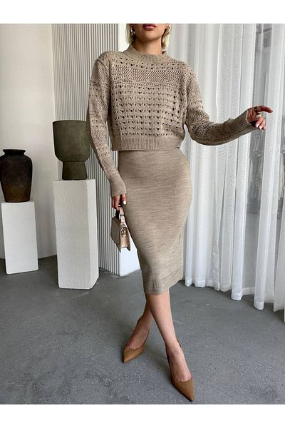 veira Knitwear Women's Dress and Knitted Sweater - Stylish Set