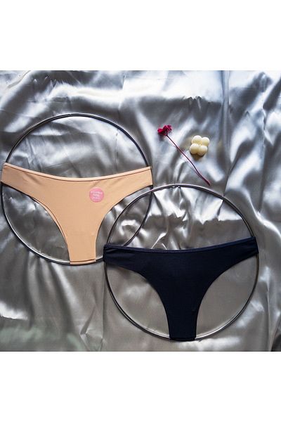 Rintalia Cotton Basic Women's Brazilian Panties Set of 2