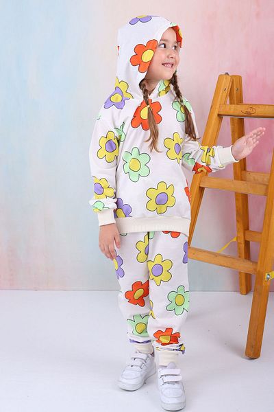 RONYPONY Girl's Hooded Set - Digital Printed