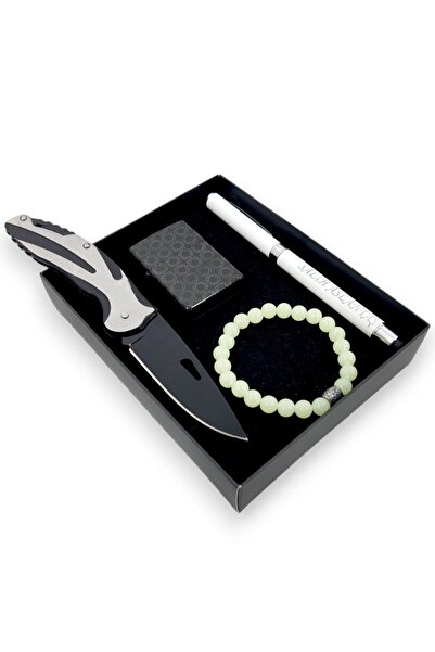 SürLaz İsme Özel Tükenmez Kalem Kedi Gözü Bileklik Katlanabilir Çakı Benzinli...