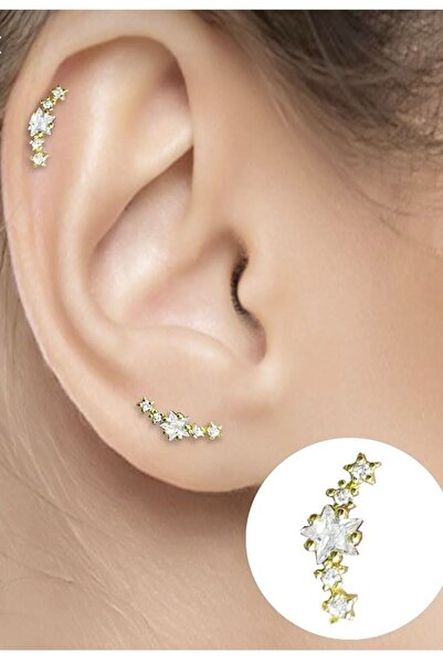 BY DİLEK ÇETİN ACCESSORY Çelik Yıldız figürlü Kıkırdak helix Tragus piercing ...