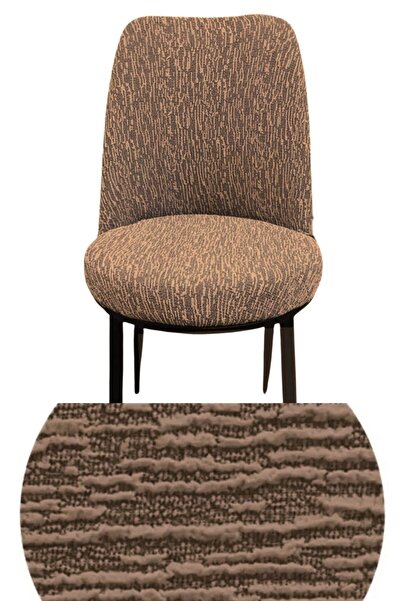 HEYTGAH Γκρι ρετρό οβάλ καρέκλα - Ελαστική θήκη με μοτίβο ζακάρ ράβδου Μονό μικρό μέγεθος