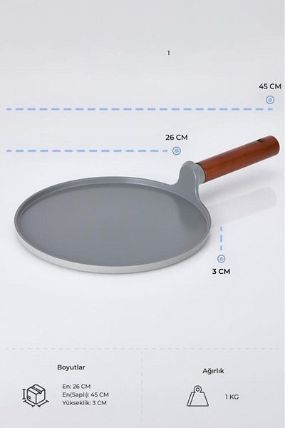 NEOFLAM 26 Cm Gray Crepe Fika Xtrema Coating Pan