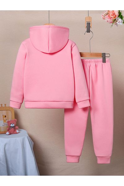 Let's Wear Комплект от суитшърт и анцуг с щампа New York Premium за момичета и момчета - 2 части спортен комплект