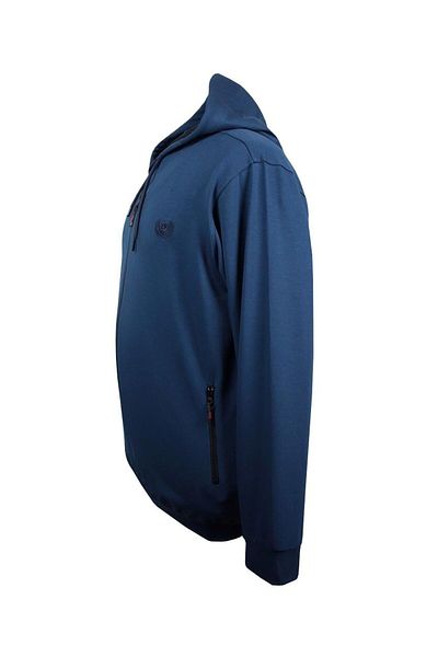 marufshop Ανδρικό λεπτό φούτερ Lycra Plus Size - Μεταξύ 115-200 κιλών, Φαρδιά Εφαρμογή, Indigo με 2 νήματα