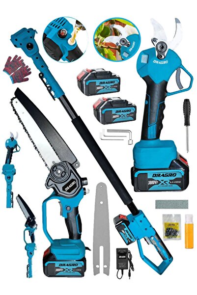 Dragro Alman 2'li Süper Set  3800 Vf 30 Ah Daflong Seri 2 Akülü Yağ Pompali Ş...