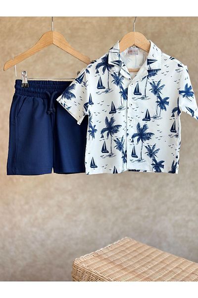 Daisy Dolly Boy's Shirt Gabardine Shorts Set