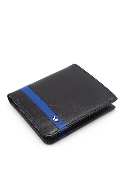 Tergan Men's Leather Wallet 1664K1B - Black/Sax