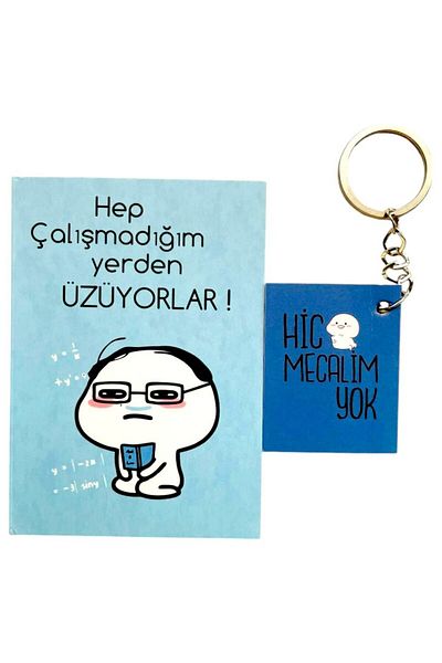 GALATA GIFT Set de blocnotes și brelocuri mici - Set de motivație distractivă bilaterală
