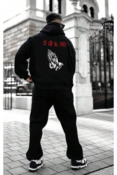 Altamira Ανδρικό φούτερ με μαύρη πλάτη God We με στάμπα με κουκούλα