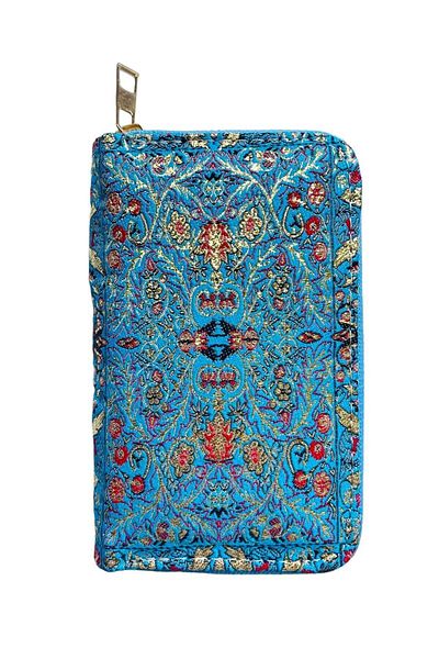 GALATA GIFT Portofel pentru femei cu aurire, fermoar, portofel portofoliu cu monede și două suporturi pentru carduri, 14*9cm