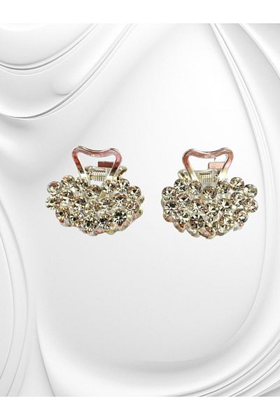 GALATA GIFT Piatra de zircon din aur roz - Agrafă de păr în formă de inimă de 2,5 cm