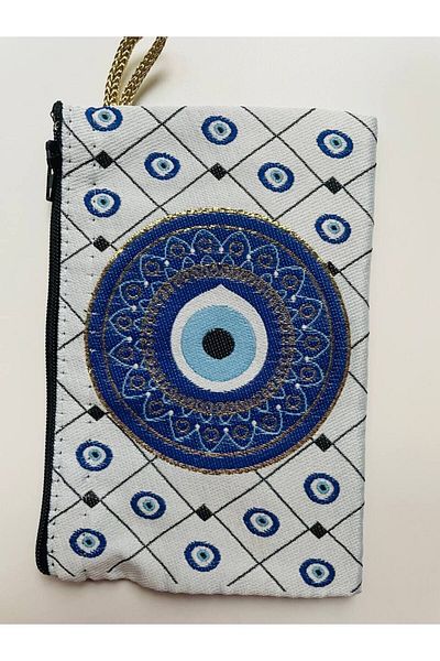 GALATA GIFT Portofel de damă cu ochi rău, fermoar elegant de mărime medie, portofel căptușit