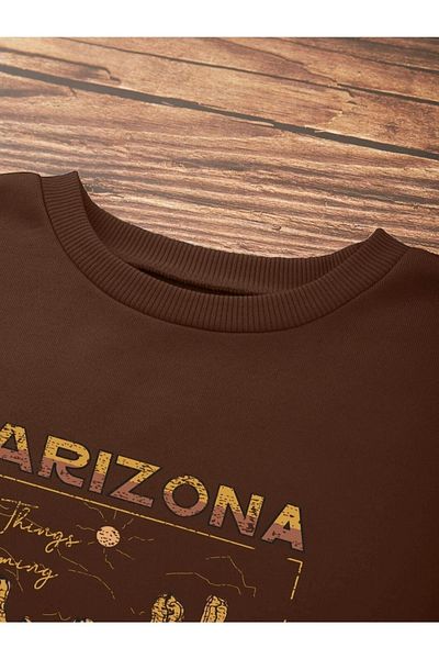 Altamira Hanorac unisex maro Arizona cu gât crew