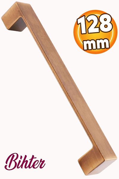 Badem10 128 mm cupru antic Bihter - mobilier metalic plat, sertar de bucătărie și mânere dulap