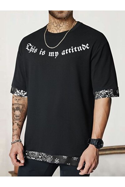 Altamira Ανδρικό μπλουζάκι Oversize μαύρο με στάμπα