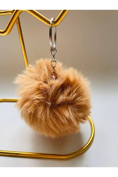 GALATA GIFT Breloc cu pompon și accesoriu pentru geantă - Ornament pentru oglindă auto cu blană moale